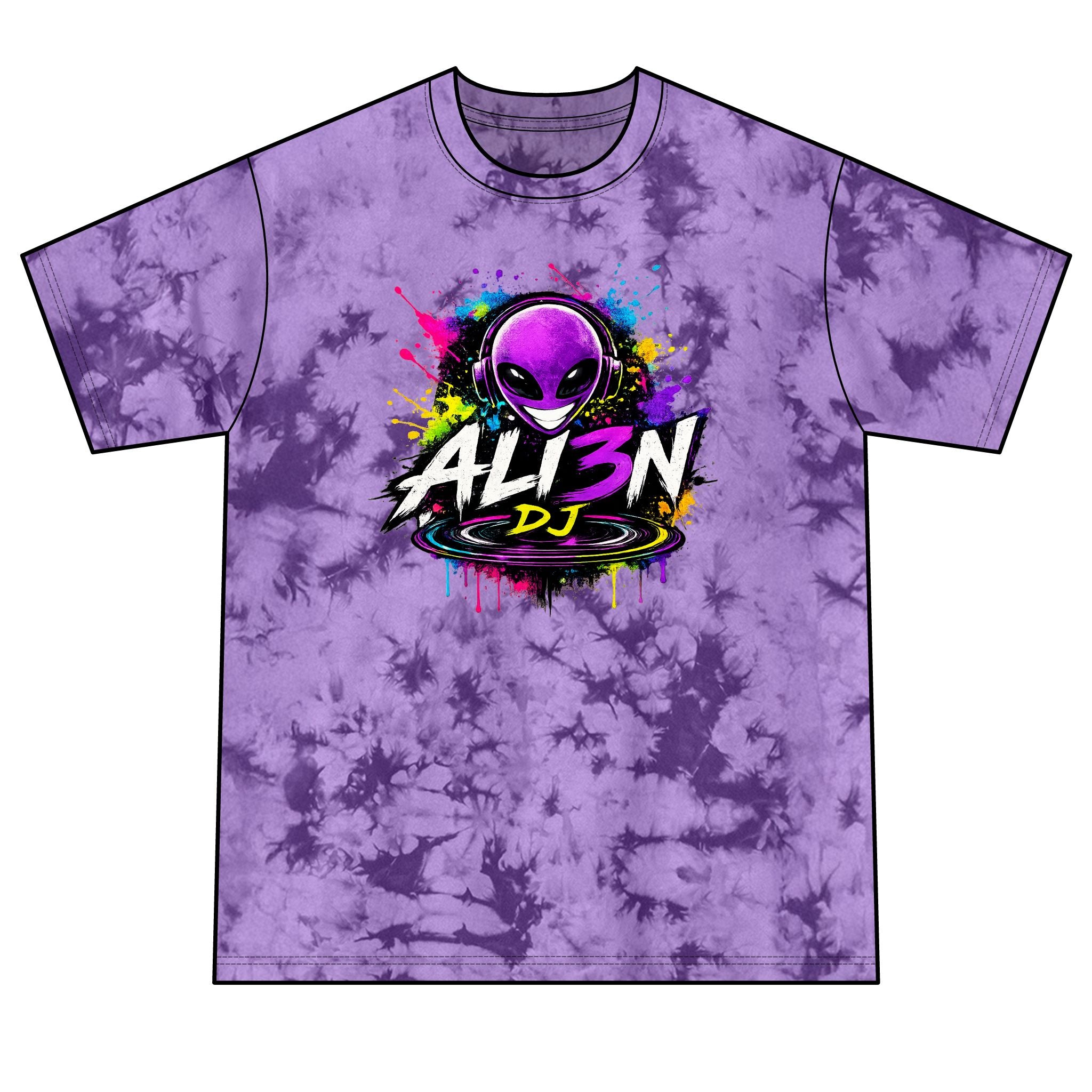 Alien DJ Tie-Dye T-Shirt — Crystal Graphic Tee