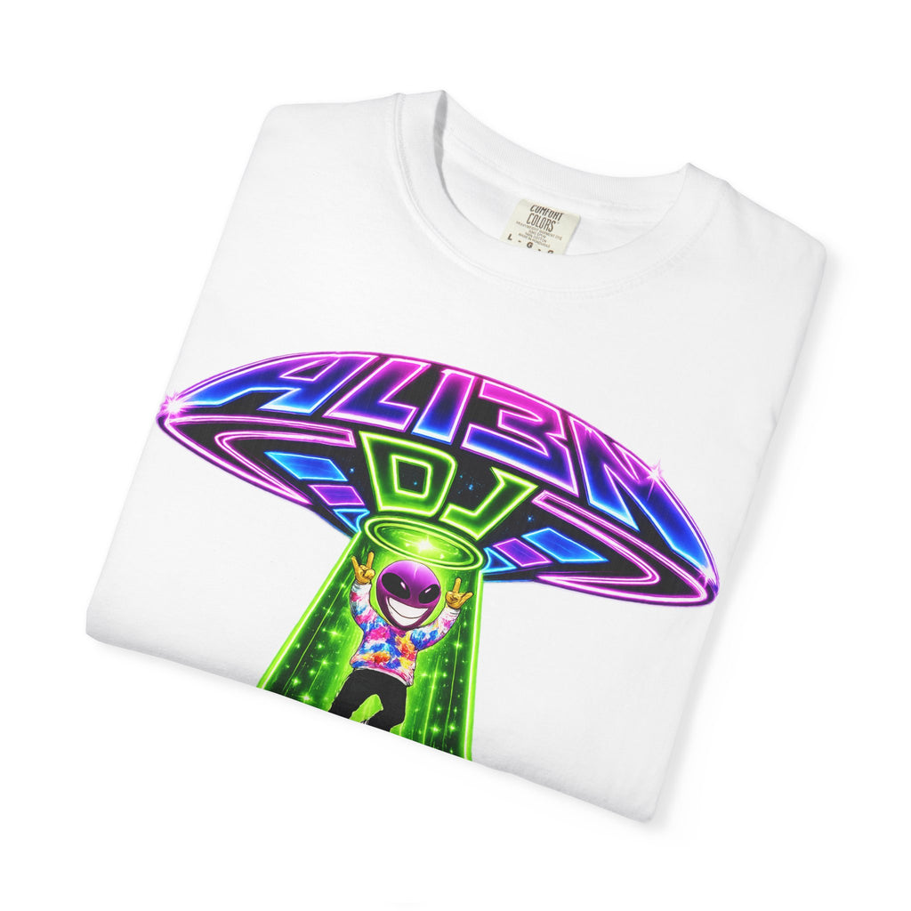Alien DJ UFO Abduction T-Shirt - Standard 100% Cotton