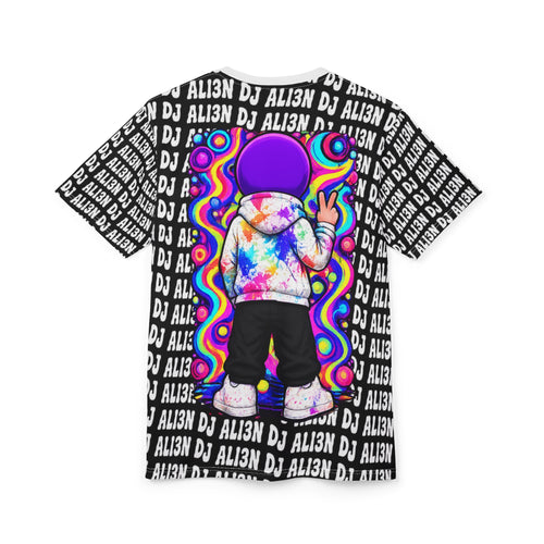 Alien DJ Graphic Tee — Colorful Psychedelic Alien Hoodie Design All-Over Print