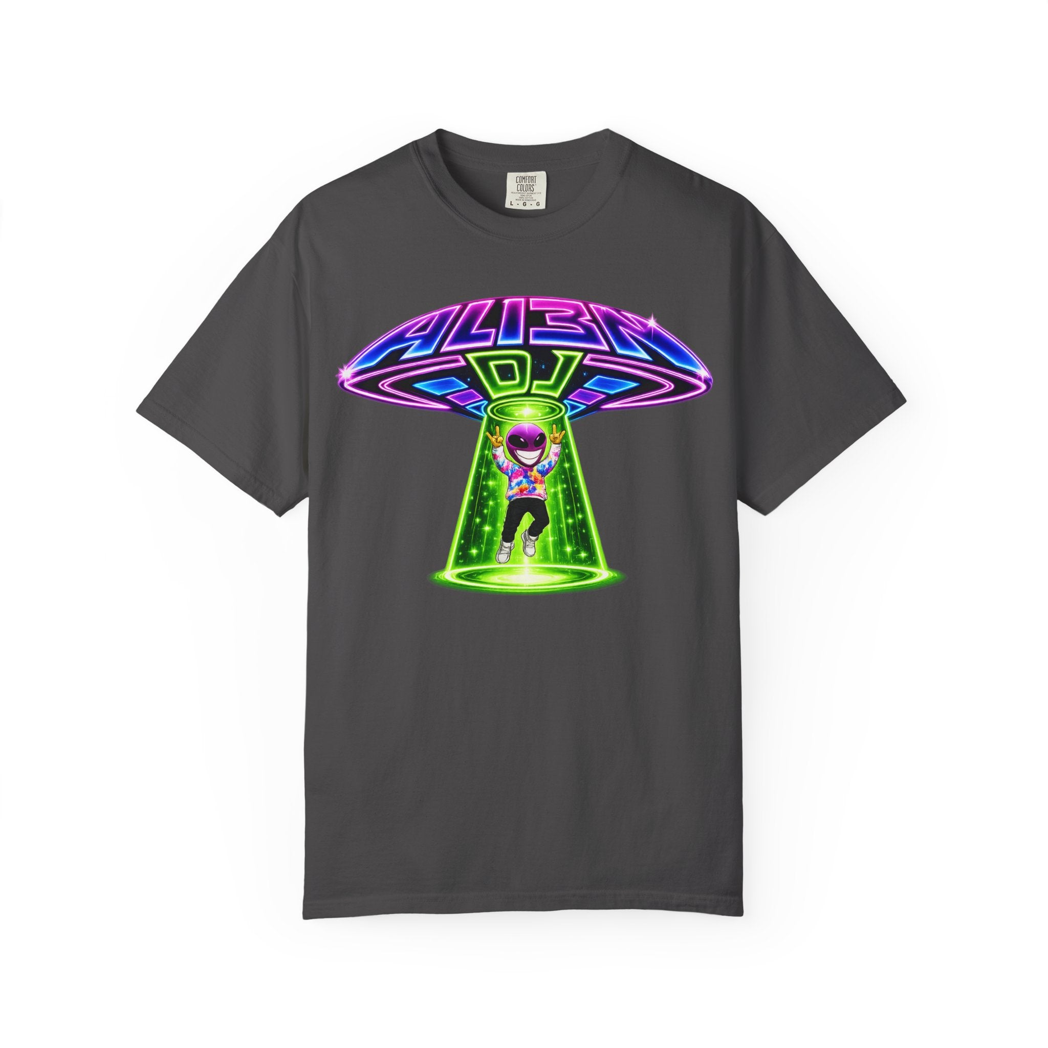 Alien DJ UFO Abduction T-Shirt - Standard 100% Cotton