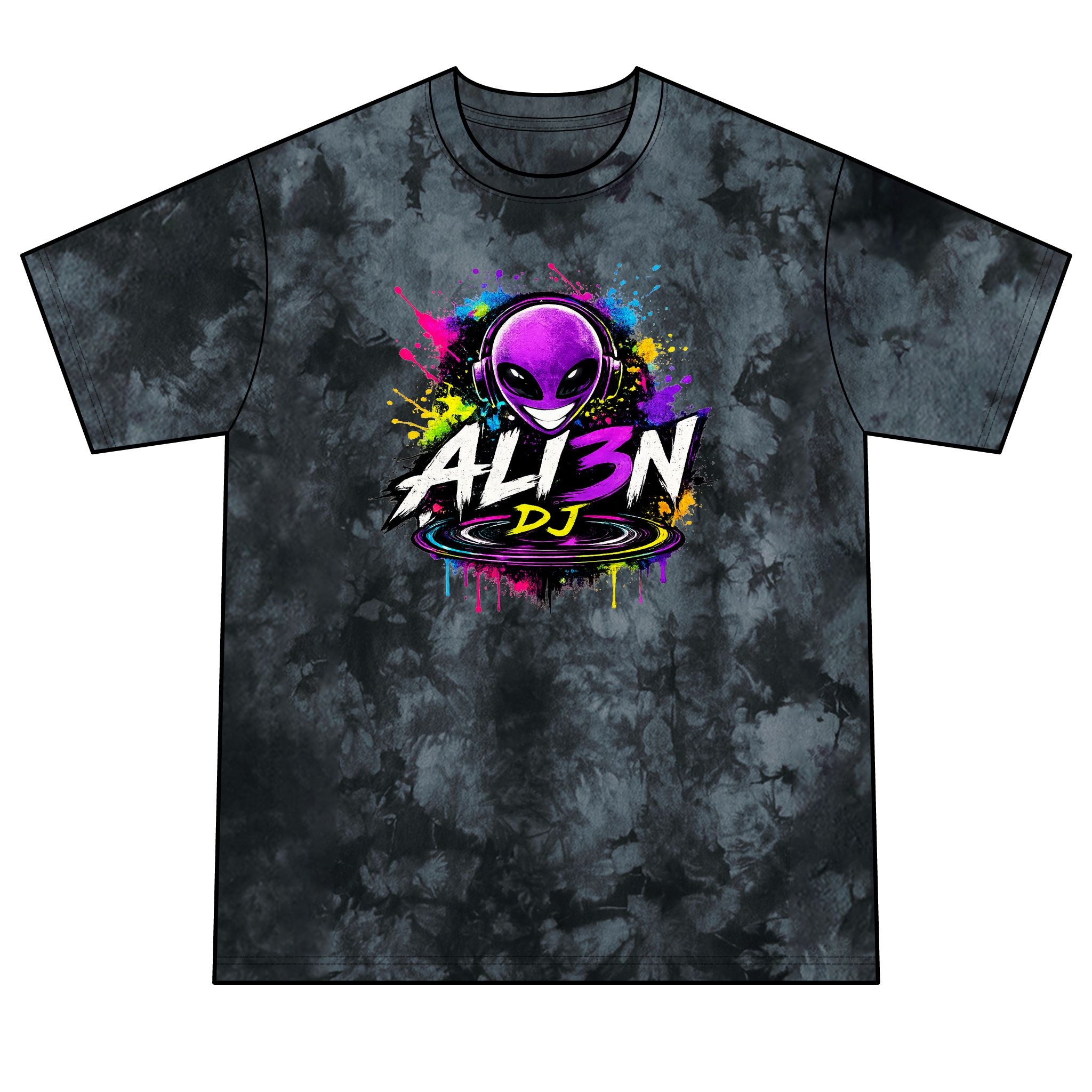 Alien DJ Tie-Dye T-Shirt — Crystal Graphic Tee