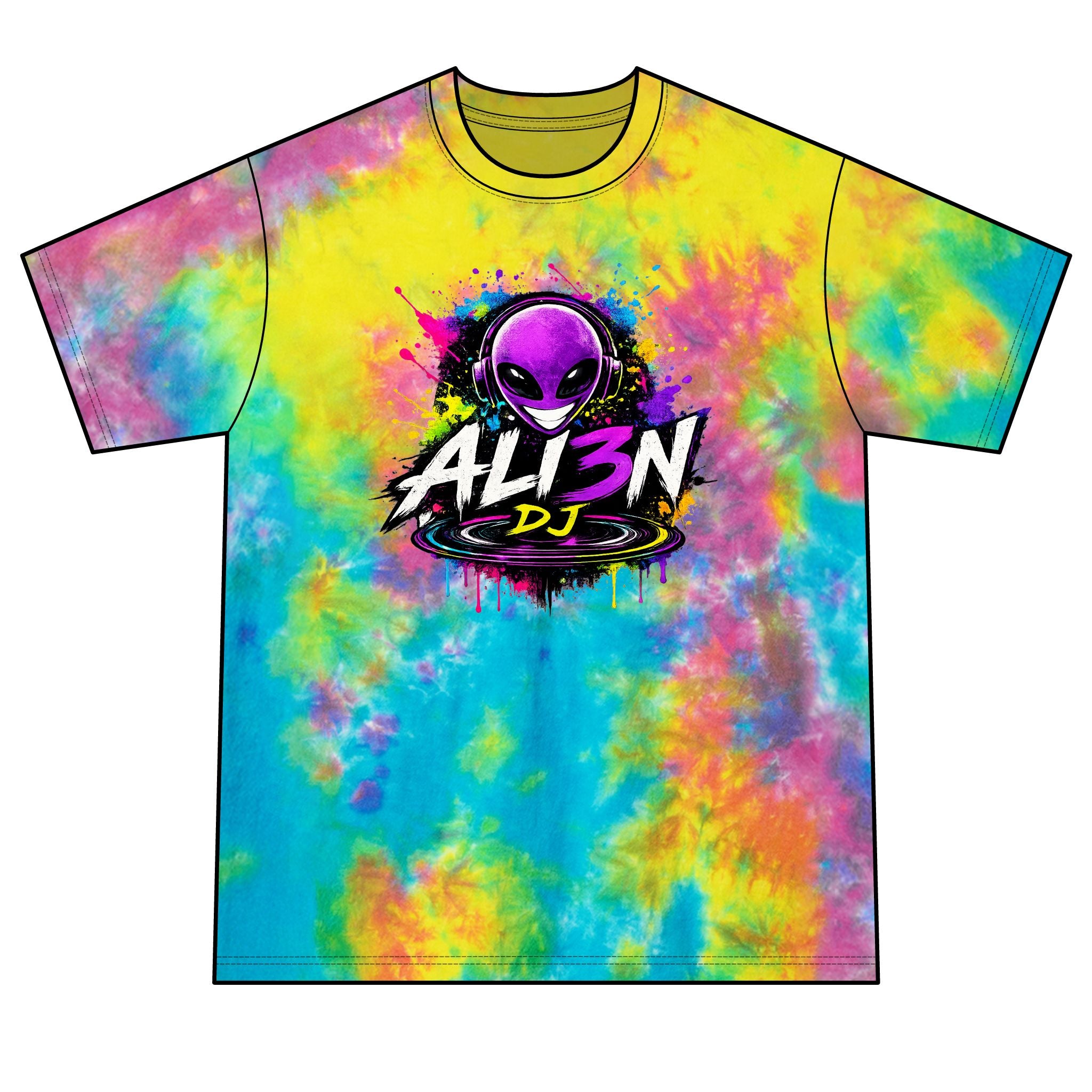 Alien DJ Tie-Dye T-Shirt — Crystal Graphic Tee