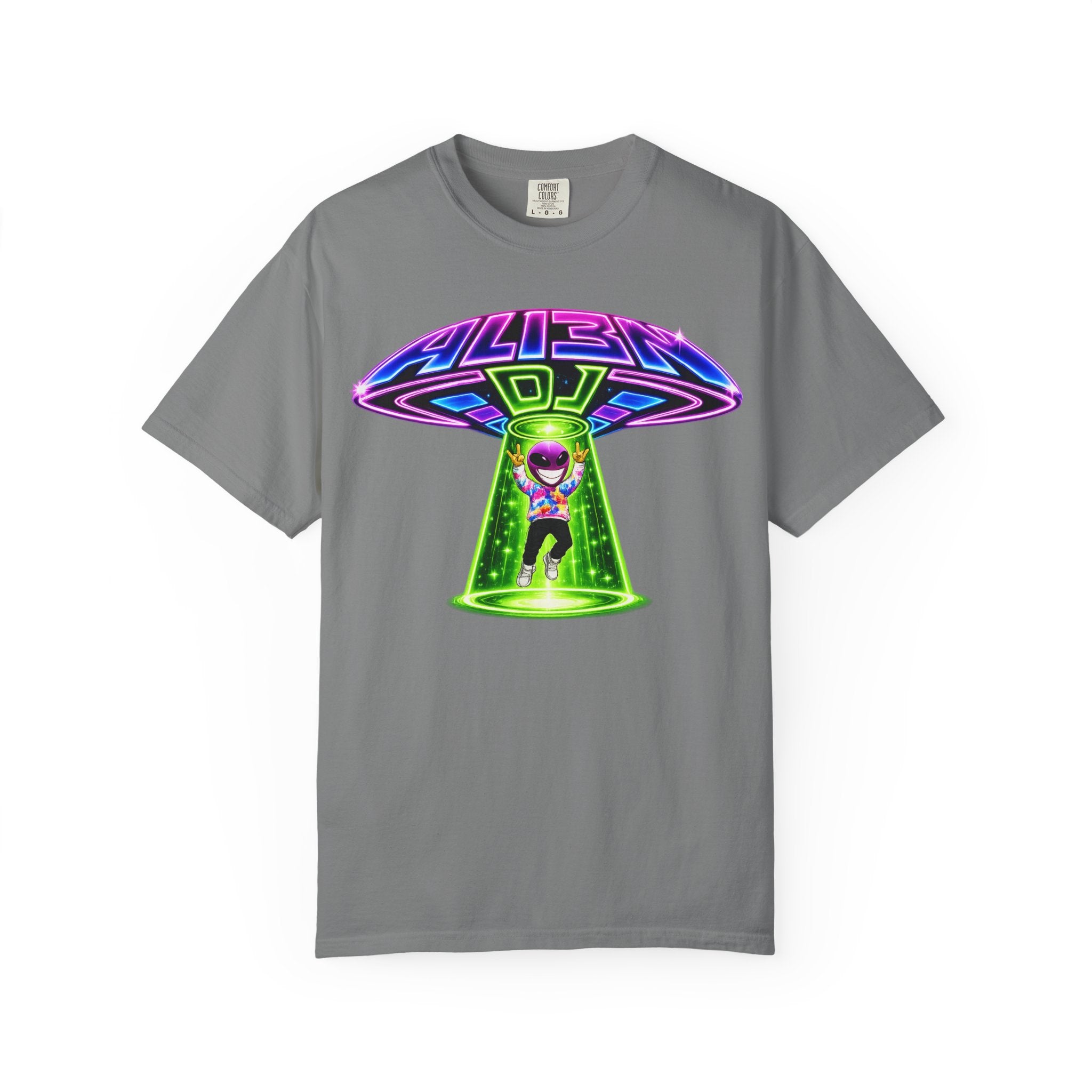 Alien DJ UFO Abduction T-Shirt - Standard 100% Cotton