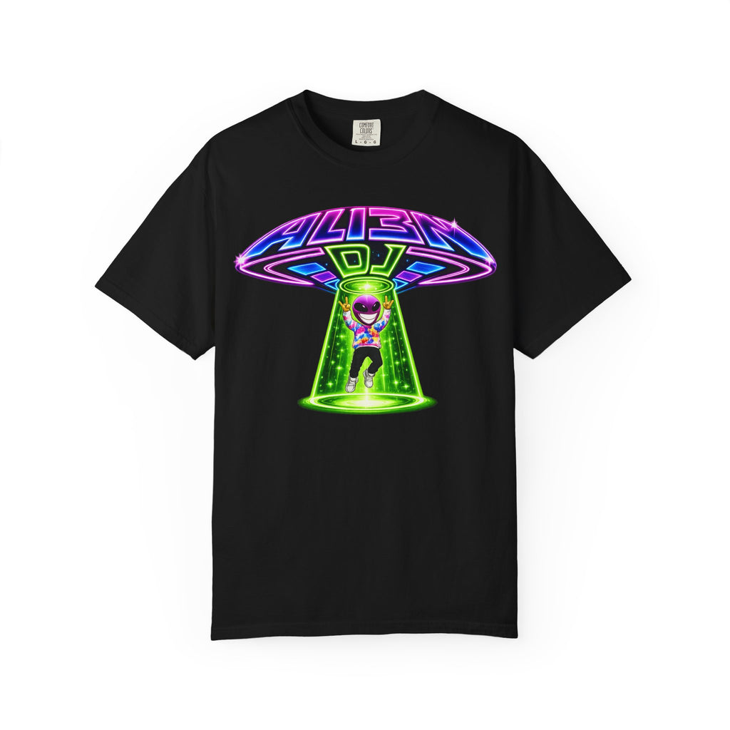 Alien DJ UFO Abduction T-Shirt - Standard 100% Cotton