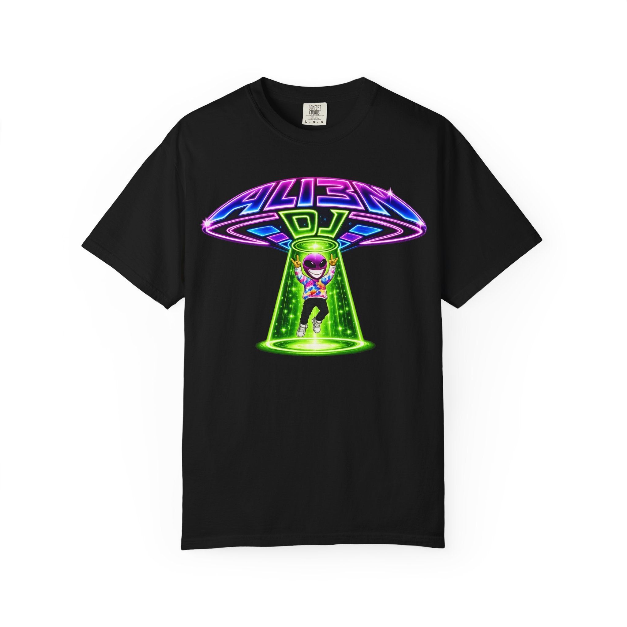 Alien DJ UFO Abduction T-Shirt - Standard 100% Cotton