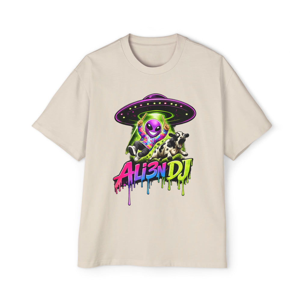 Alien DJ T‑Shirt — Neon UFO Abduction Oversized Tee for Rave, Festival & Streetwear