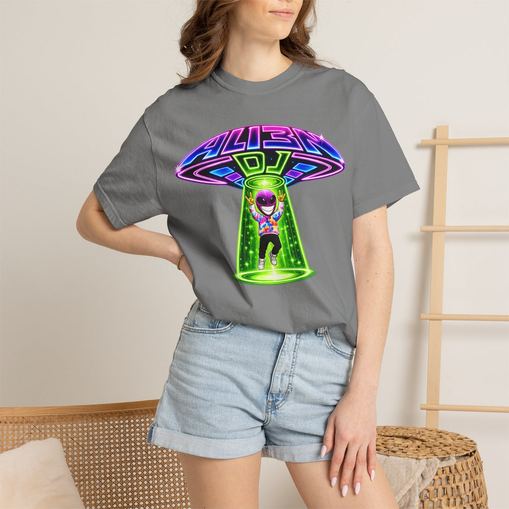 Alien DJ UFO Abduction T-Shirt - Standard 100% Cotton