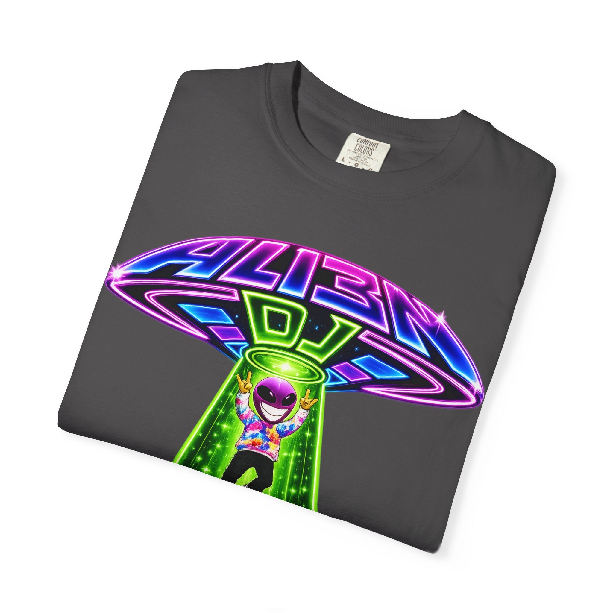 Alien DJ UFO Abduction T-Shirt - Standard 100% Cotton