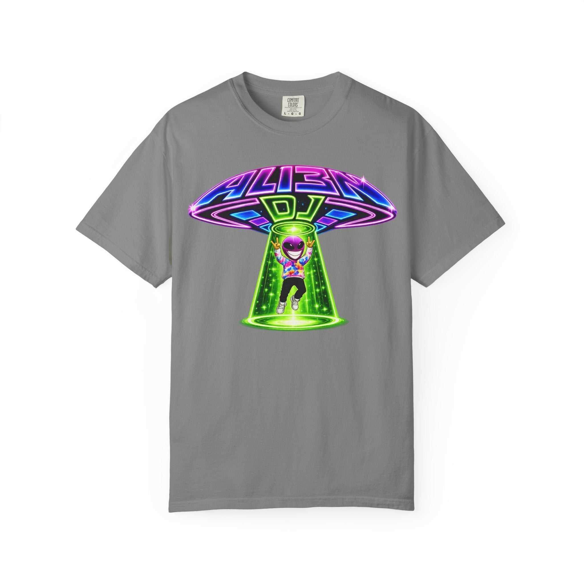 Alien DJ UFO Abduction T-Shirt - Standard 100% Cotton